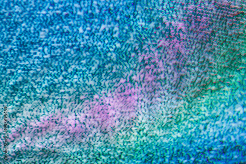 Quadro em tela Abstract crt tv static close-up with vivid diagonal pink magenta band on blue te