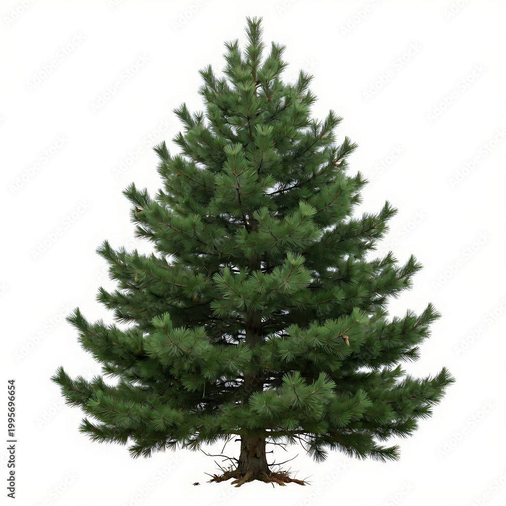 Fototapeta premium Full evergreen pine tree cutout with transparent background evergreen deciduous