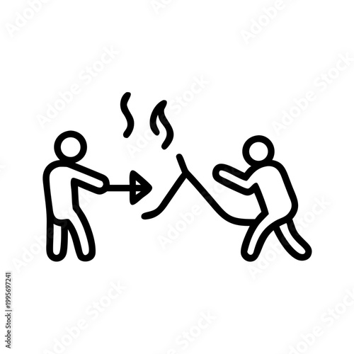 Icon of two people pulling a rope in a tug of war competition