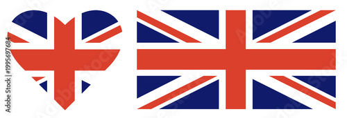 Photography Flag of United Kingdom set isolated