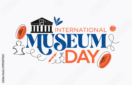International Museum Day Vector Illustration, Cultural Heritage and Museum Exhibition Design