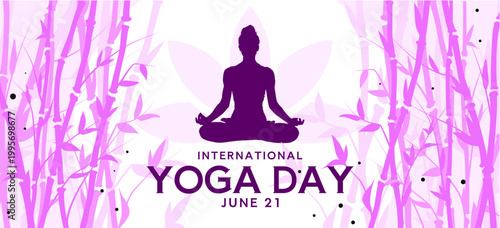International yoga day - banner, poster, card - vector illustration