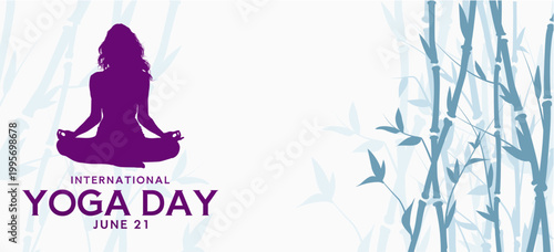 International yoga day - banner, poster, card - vector illustration