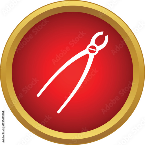 Dental extraction forceps icon for dentistry procedures and oral health concepts
