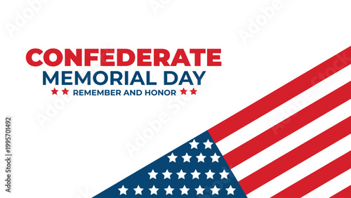 Fotografie Confederate memorial day typography design with american flag diagonal stripes a