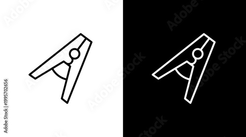 Clothespin Icon Set Multiple Style Collection