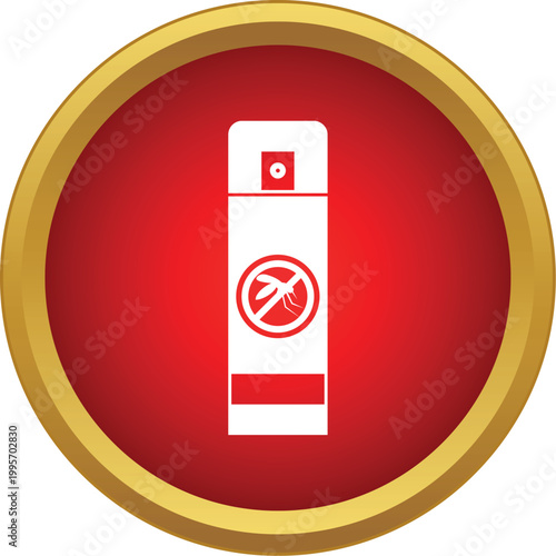 Aerosol can icon with a forbidden mosquito sign for pest control