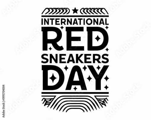 International Red Sneakers Day Vector Illustration, Mental Health Awareness Campaign Design