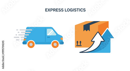 Fast delivery logistics and shipping concept.