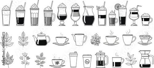 Coffee Tea and Beverage Icon Collection