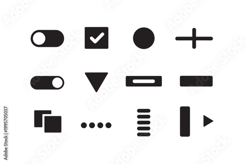 Versatile set of UI design elements and navigation icons for web and mobile applications