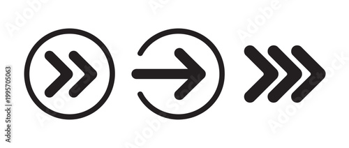 Collection of directional arrow icons for web design and digital interface user navigation