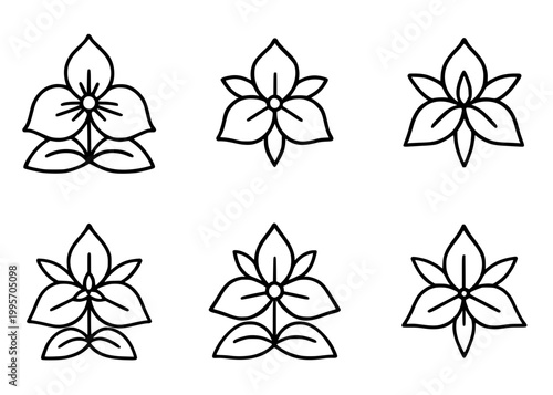 Trillium minimalist outline icon set