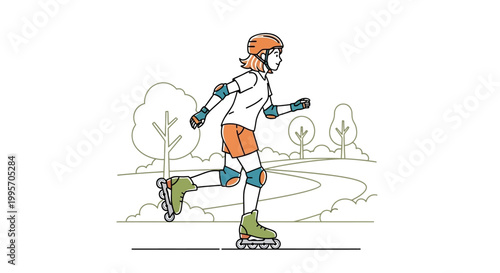 Person wearing rollerblades on a path.
