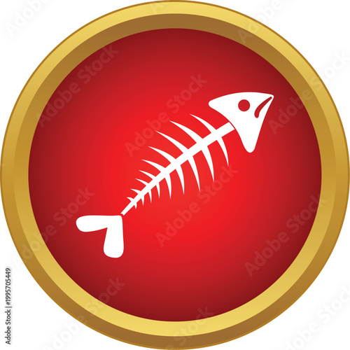 Fish bone skeleton icon symbolizing food waste or marine pollution
