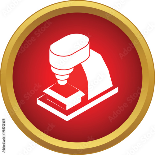 Automated milling machine cutting material for industrial production in red circle