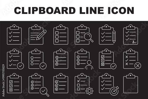 Art & Illustration Office document icon set in line style. download, print office simple black style symbol sign for apps and website, vector. 