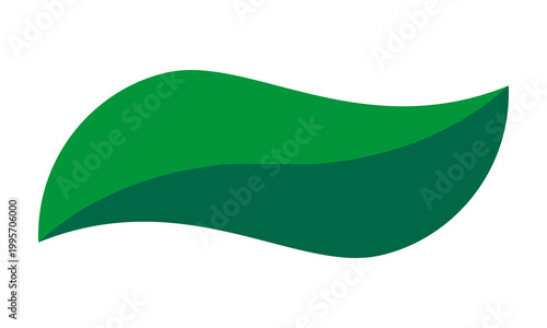 Twisted Split Rectangle Long Green Leaf