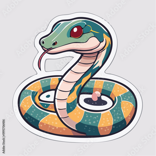 Stylized Cartoon Snake Illustration