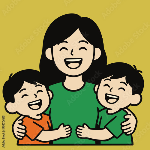Εκτύπωση καμβά Adobe Illustrator Artwork mother dan anak nya
