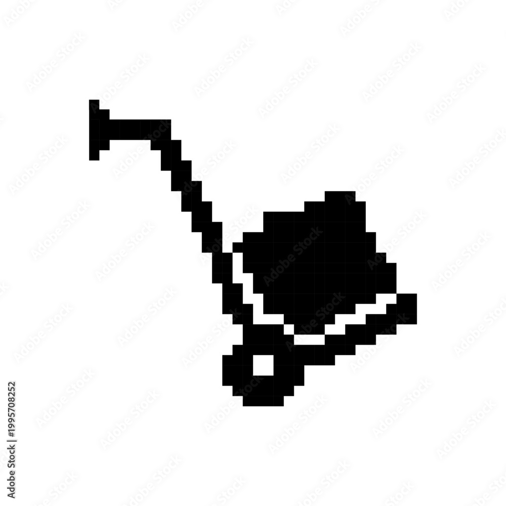 Fototapeta premium Pixel art empty transport trolley