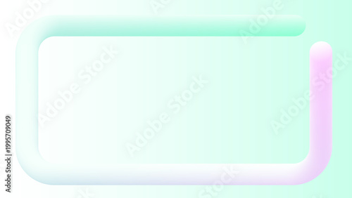 グラデーション立体チューブフレーム背景 緑 ピンク 横長 16:9
