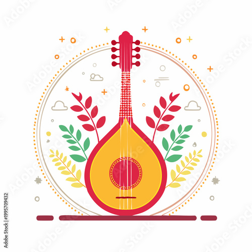 Portuguese Guitar Illustration