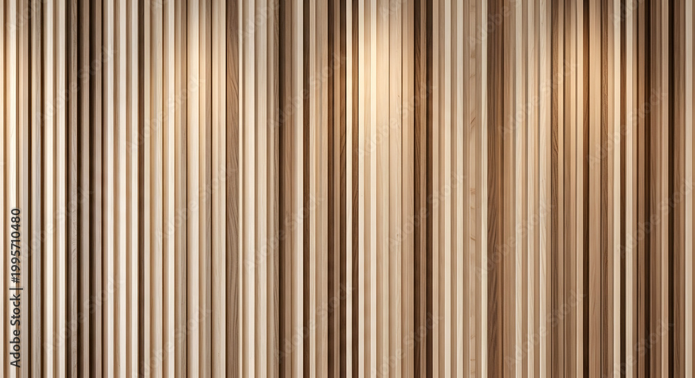 Fototapeta premium Abstract vertical lines a warm toned composition of parallel wooden slats creating a textured wall background