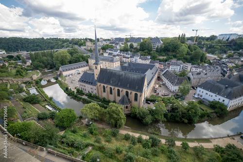 Luxembourg, Grand Duchy of Luxembourg - July 06, 2018: View of the River Alzette and Luxembourg