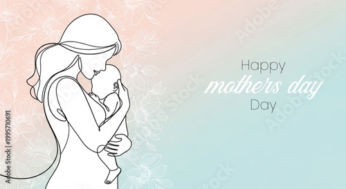 Mother's day illustration a tender moment of maternal love and connection