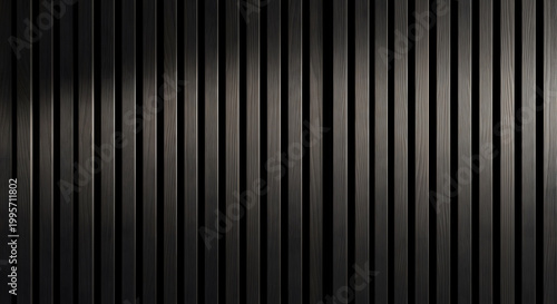 Abstract vertical lines a dark and textured background with repeating wooden slats creating a modern and minimalist aesthetic