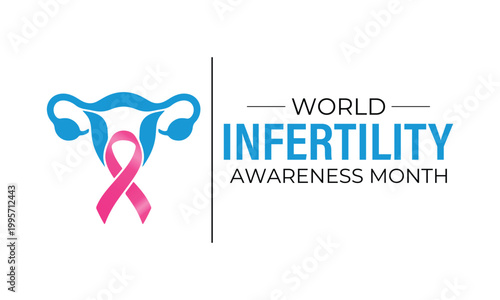 World Infertility Awareness Month Pink and blue awareness ribbons highlighting reproductive health and global infertility awareness month concept.