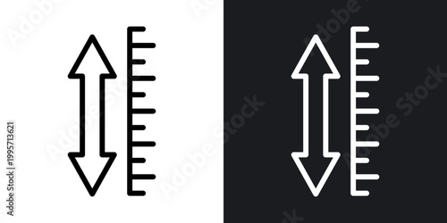 Foto Adjustable height outlined icon vector collection.