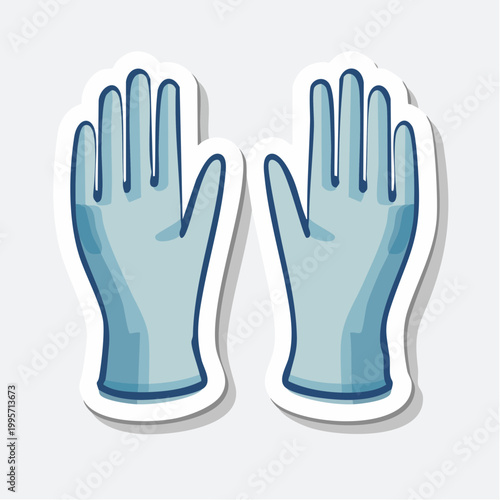 Pair of Blue Medical Gloves Icon