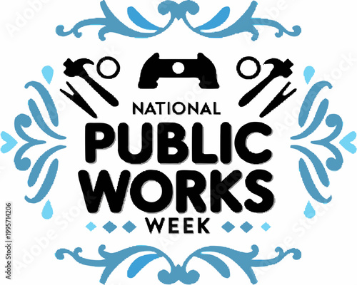 Public Works Week Vector Illustration Isolated on White Background, Urban Infrastructure Theme