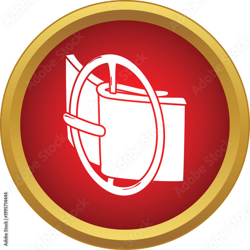 Belt buckle accessory icon illustrating clothing equipment