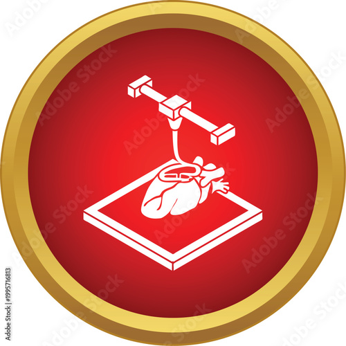 Human heart model being printed by a bioprinter creating an organ for transplantation