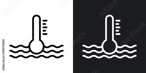 Canvastavla Car temperature outlined icon vector collection.