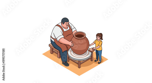 Father and Daughter Pottery - Creating a Beautiful Ceramic Vase Together.