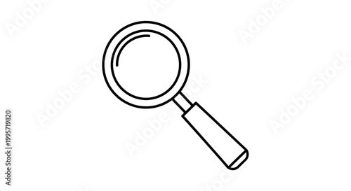 Magnifying glass icon, simple outline, search symbol, vector illustration