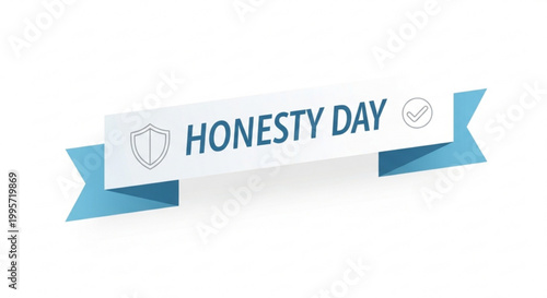 Blue banner design celebrating honesty day with a shield icon