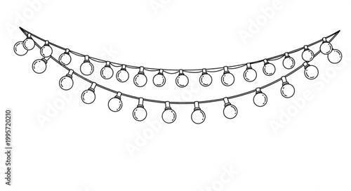 String of illuminated bulbs for festive decoration and celebration, creating a warm ambiance