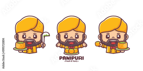 bearded male chef with panipuri