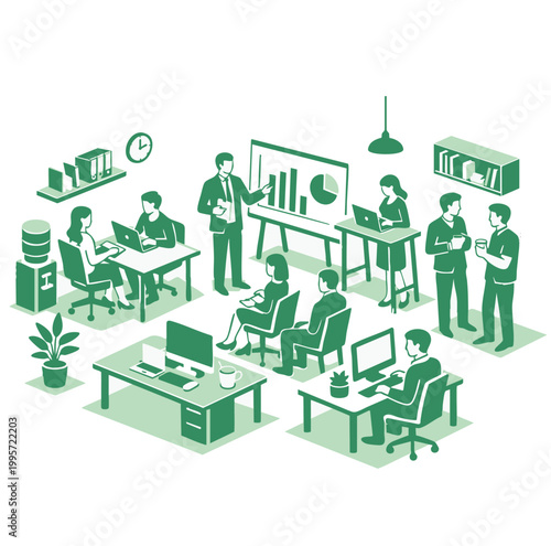 karyawan kantor berdiskusi meeting