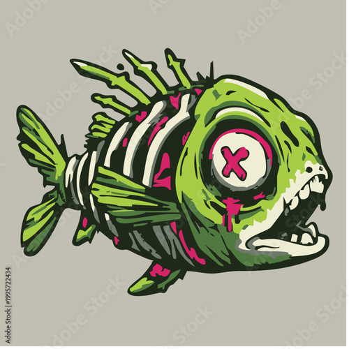 gambar ilustrasi i ikan lucu 