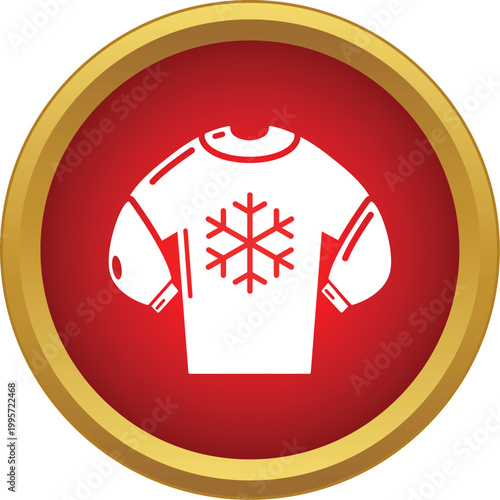 White sweater with snowflake icon for winter clothing and christmas design