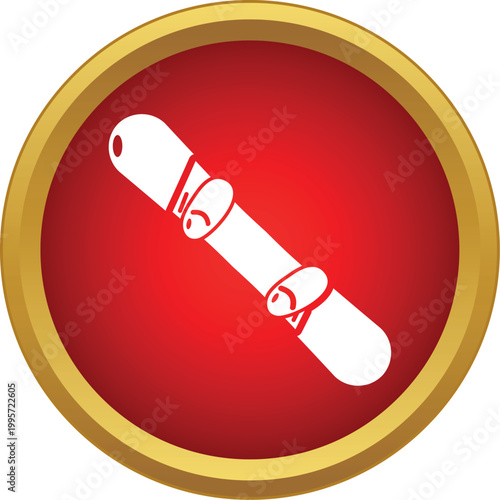 Snowboard white silhouette indicating winter sports activity