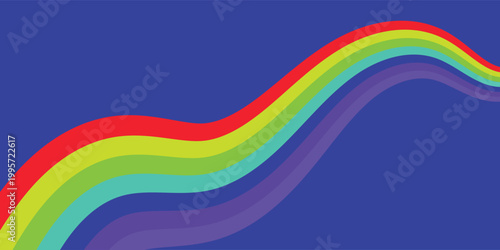 A vibrant abstract sports background featuring bold curved stripes in multiple bright colors. The design creates a dynamic motion effect, making it ideal for football graphics, 2026 sports templates