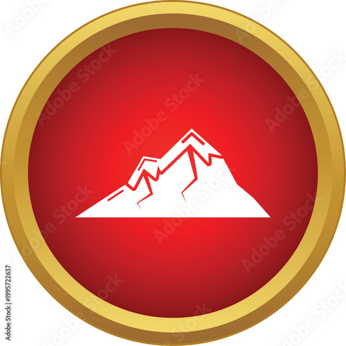 Mountain range icon presenting exploration and adventure symbol