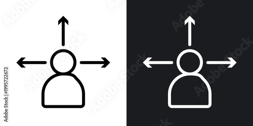 Decision making outlined icon vector collection.